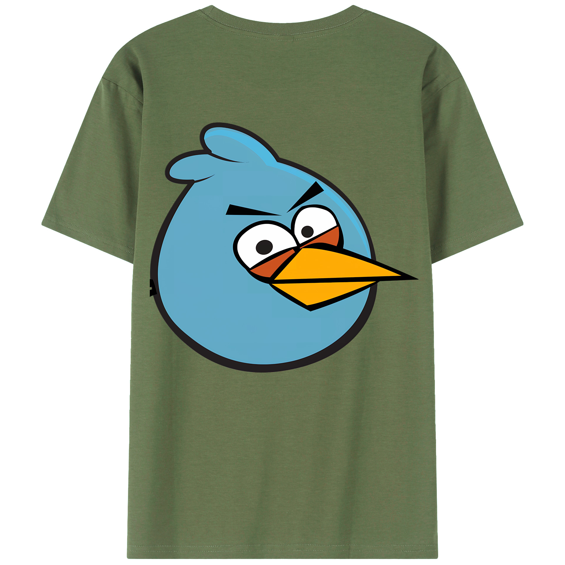 （画像用） Angry Birds アングリーバード 綿100％ メンズ半袖Tシャツ（バックプリント） 通気性